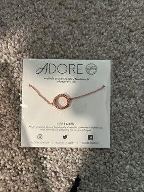 Adore Rose Gold Circle Bracelet with Crystal Accent
